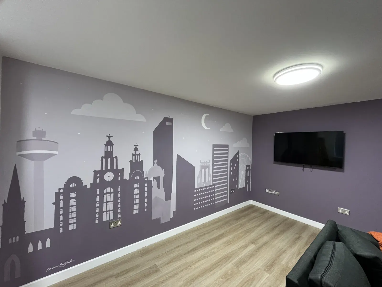 Liverpool skyline mural