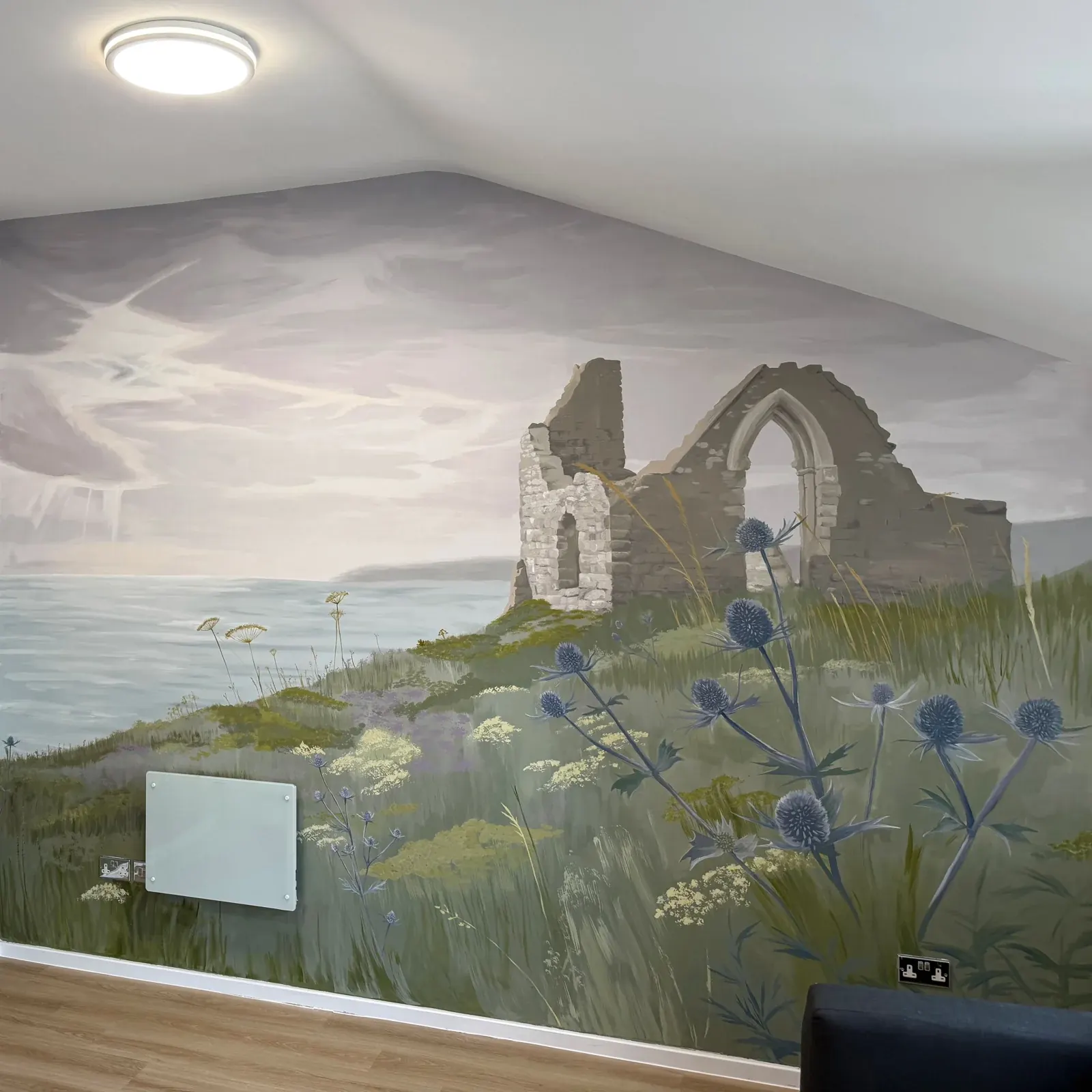 The finished coastal mural