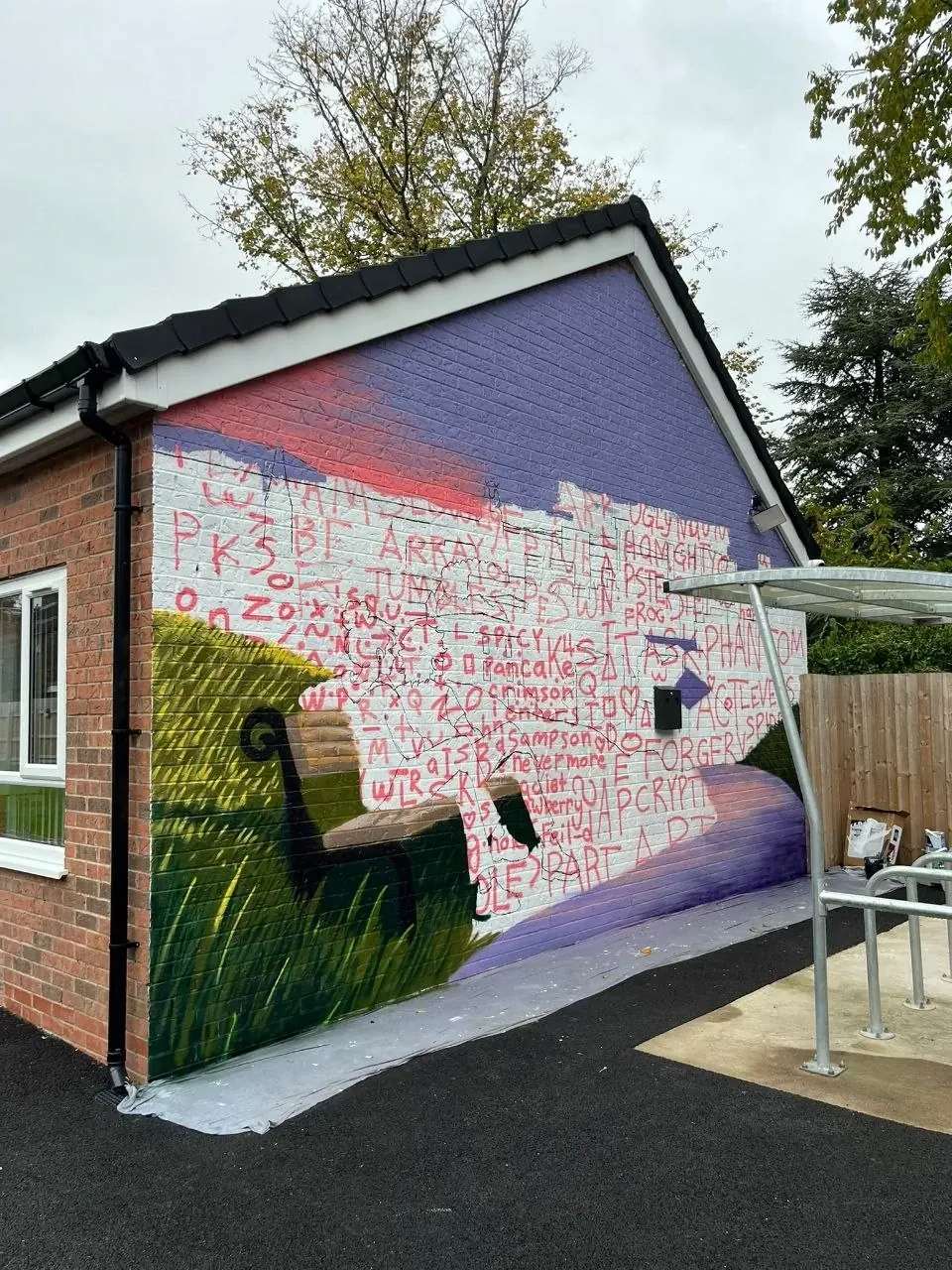 Setting out the outdoor mural