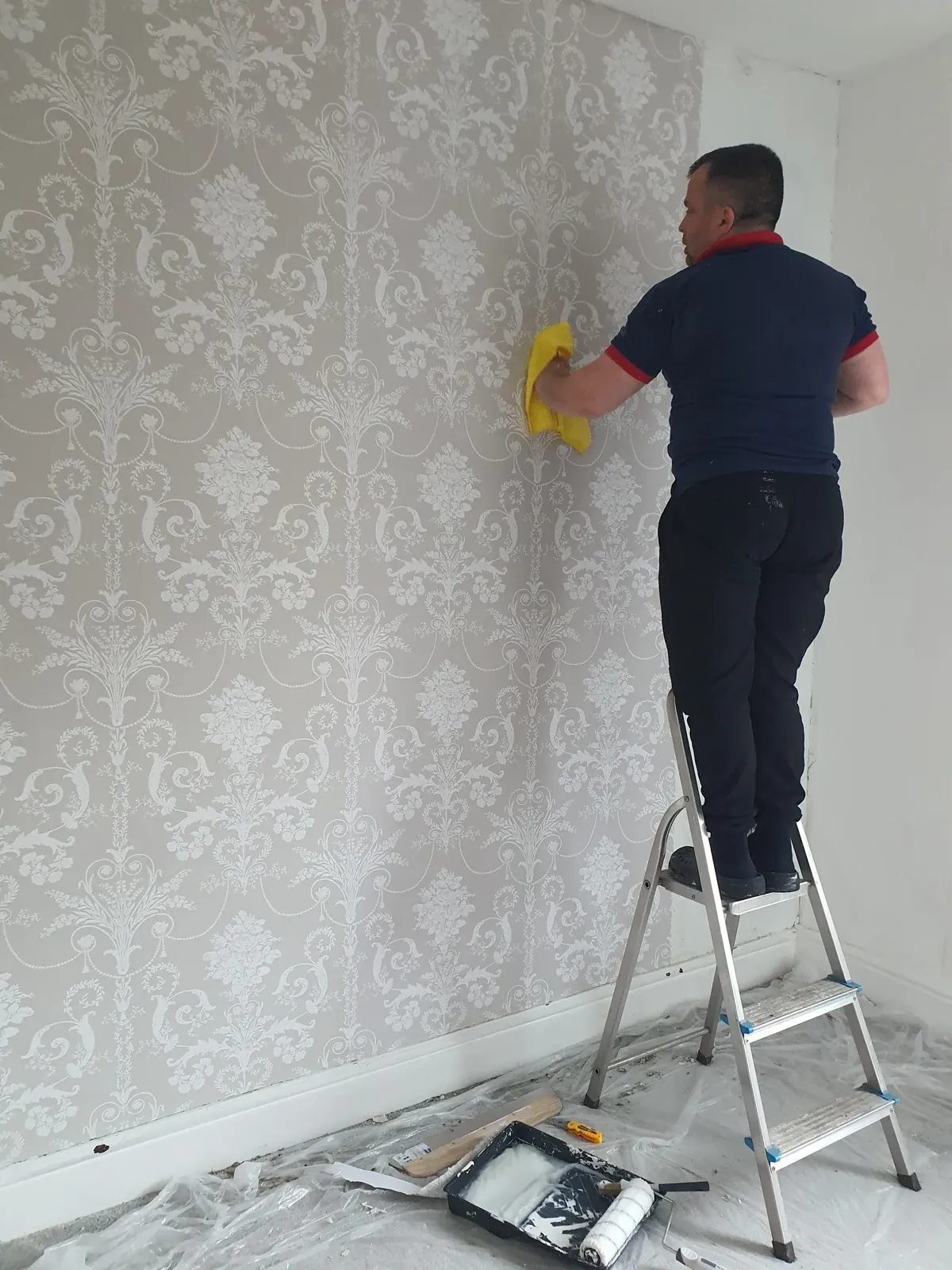 Wallpapering a feature wall