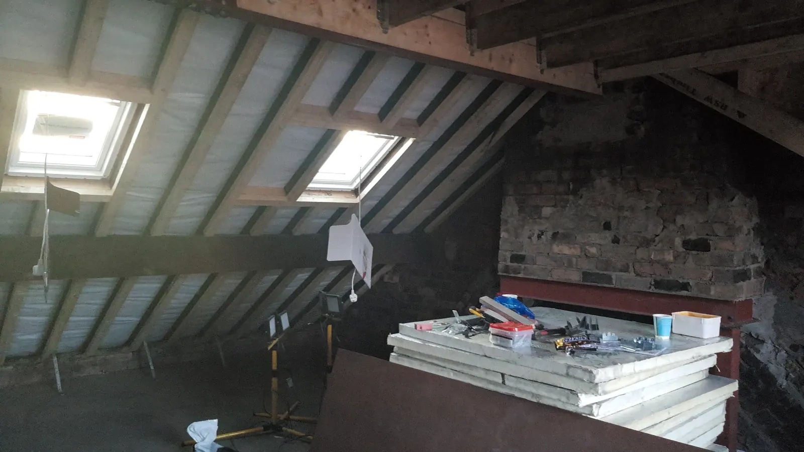 Insulation and rooflights in the loft