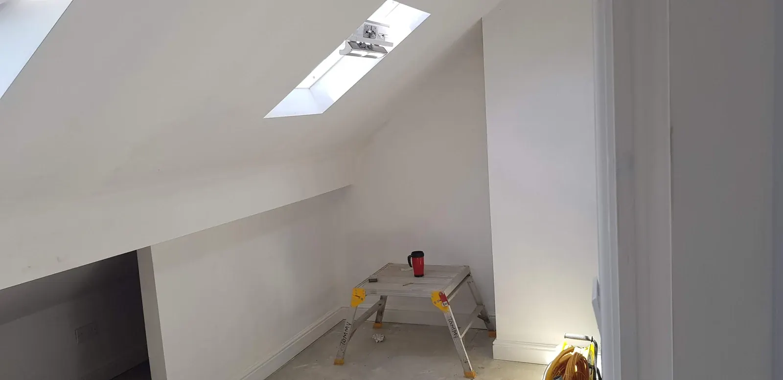Lining and plasterwork in the loft