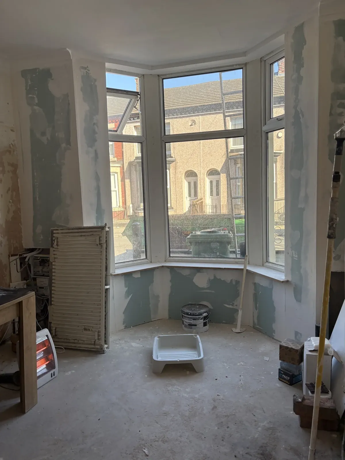Preparing the bay-window room