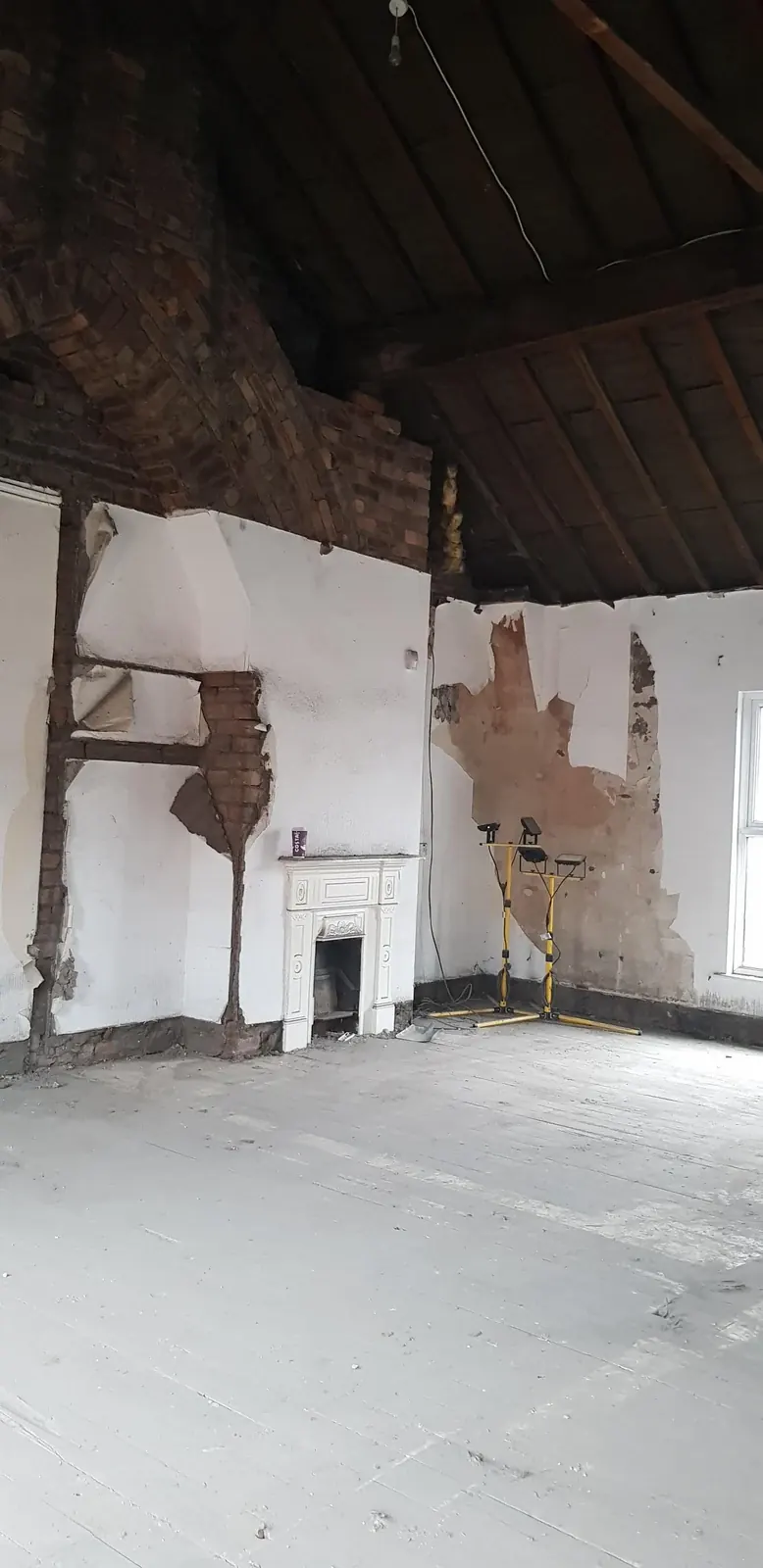 The roof space before conversion