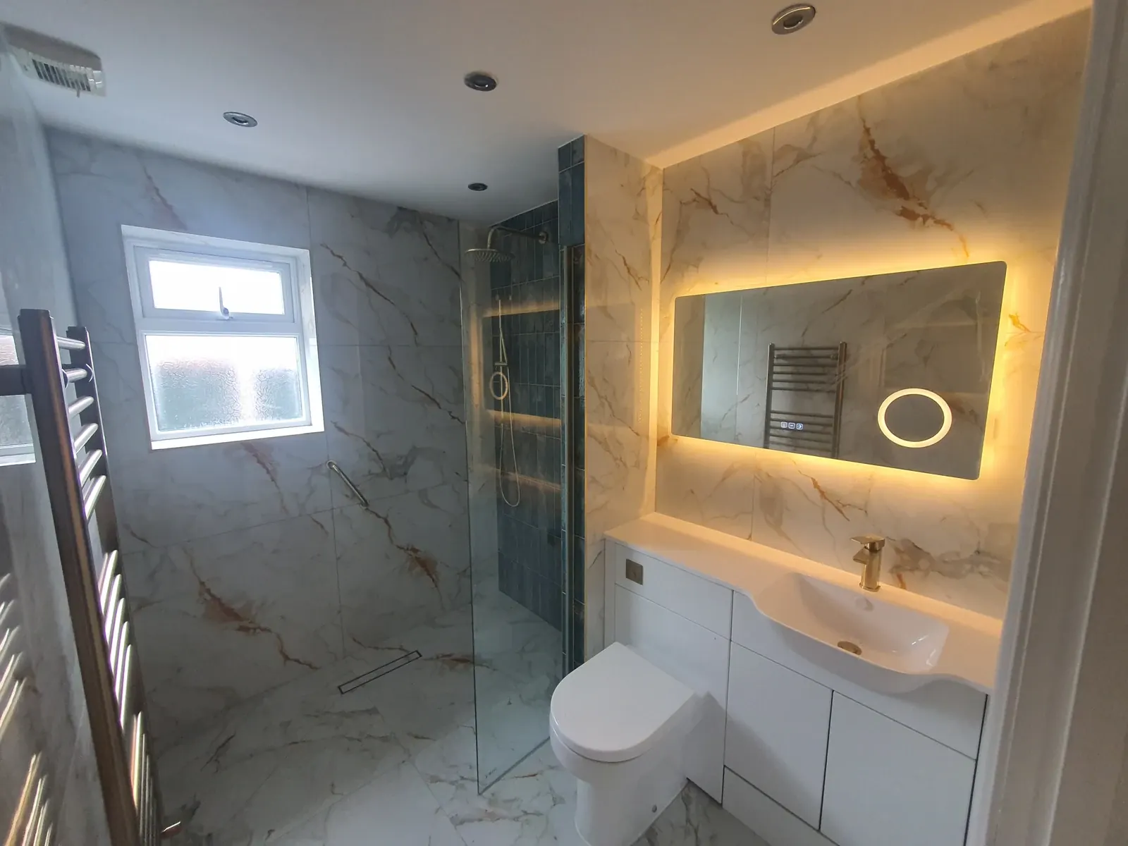 The finished shower room