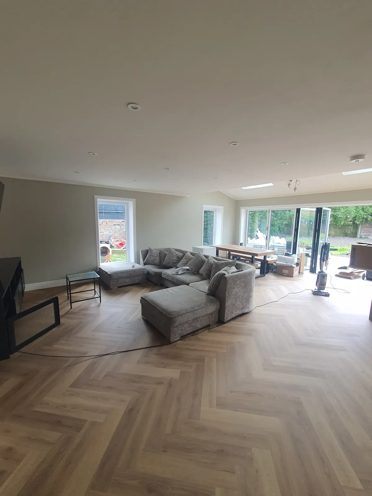 The open-plan living space