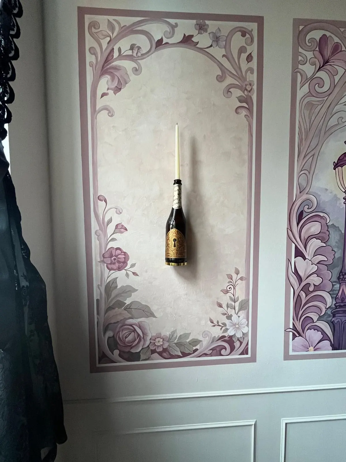 Hand-painted floral panels